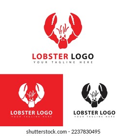 Lobster logo design vector illustration. logo creative design for seafood.