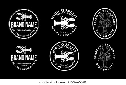 lobster logo design. vintage seafood restaurant logo emblem