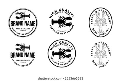 lobster logo design. vintage seafood restaurant logo emblem