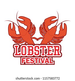 lobster logo for lobster festival isolated on white background. vector illustration
