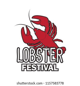 lobster logo for lobster festival isolated on white background. vector illustration
