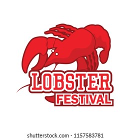 lobster logo for lobster festival isolated on white background. vector illustration
