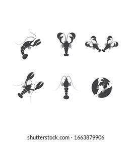 Diseño vectorial de la ilustración del logotipo de langosta
