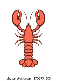 Lobster logo. Isolated lobster on white background