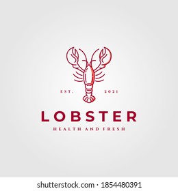 lobster logo line art minimalist vector illustration design