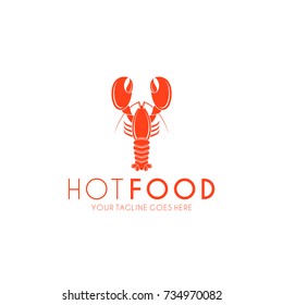 Lobster. Logo. Prepared lobster on white background