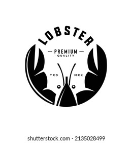 Lobster Logo silhouete black Isolated on White Background 