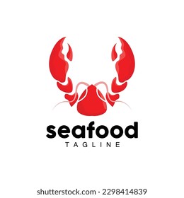 Lobster Logo, Simple Minimalist Design,Shrimp Seafood Food Vector, Illustration Symbol Icon
