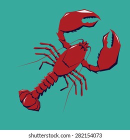 Lobster logo template. Vector design for seafood restaurant