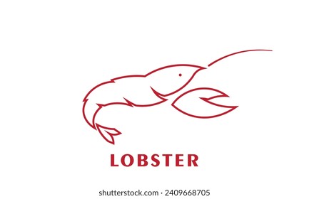 Lobster logo vector design in red color,crayfish logo