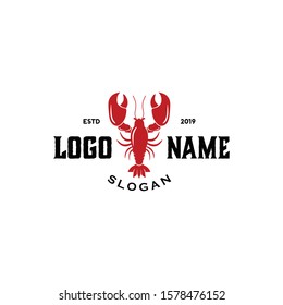 Lobster logo vector file. Simple and memorable for food drink, restaurant, supplier, fisherman boat, ocean theme cafe brand icon. Modern vintage logo design. Apply to web site, office, wall phone apps