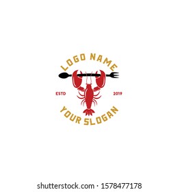 Lobster logo vector file. Simple and memorable for food drink, restaurant, supplier, fisherman boat, ocean theme cafe brand icon. Modern vintage logo design. Apply to web site, office, wall phone apps