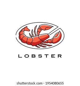 ilustración de icono vectorial del logotipo de bogavante