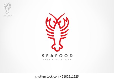 Lobster logo vector. Seafood design. Food illustration. Design for a restaurant.