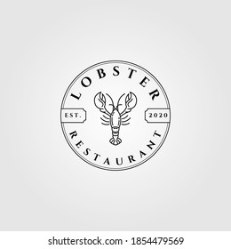 lobster logo vintage emblem vector illustration design, seafood logo template design