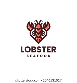 lobster love vector logo design