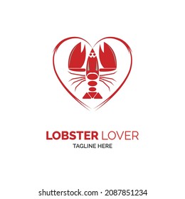 lobster lover logo template design vector for brand or company and other