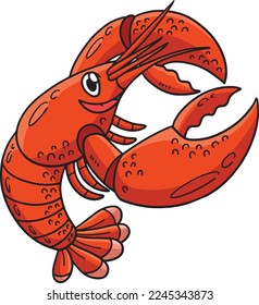 Lobster Marine Animal Cartoon Colored Clipart 