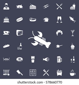 lobster marine animal icon. restaurant set of icons.