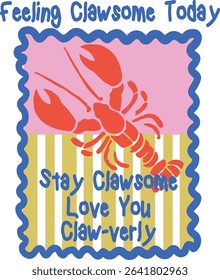 lobster marine sea slogan vector graphic abstract design