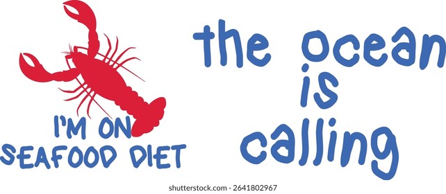 lobster marine sea slogan vector graphic abstract design