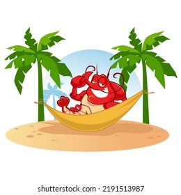 lobster mascot cartoon in vector