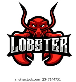 lobster mascot logo gaming illustration