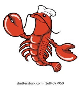 the lobster mascot logo which depicts great animals cooking especially lobster dishes