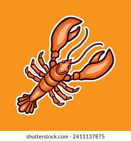 Lobster mascot vector Illustration with background