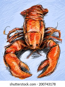 Lobster on Blue