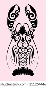 Vector de adorno de langosta. Uso para el diseño del logotipo del restaurante, café