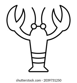 Lobster Outline bold Vector Icon which can be easily modified or Edited 