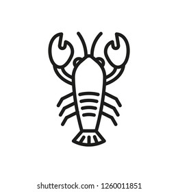 Lobster outline icon, crustacean symbol, healthy food vector sign isolated on white background. seafood icon