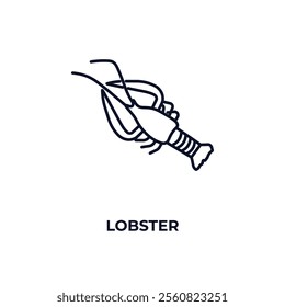 lobster outline icon. Linear vector from hotel concept. Thin line lobster icon isolated on white background