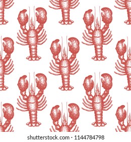 lobster pattern on white background