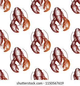 lobster pattern on white background