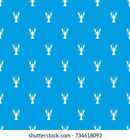 Lobster pattern repeat seamless in blue color for any design. Vector geometric illustration