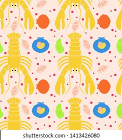 Lobster pattern seamless geometric design