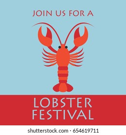 lobster poster for lobster festival . vector illustration