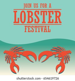 Lobster Poster Lobster Festival Vector Illustration Stock Vector ...