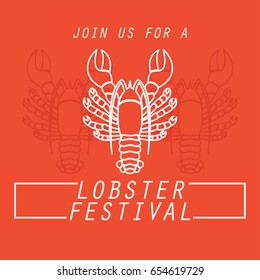 lobster poster for lobster festival . vector illustration