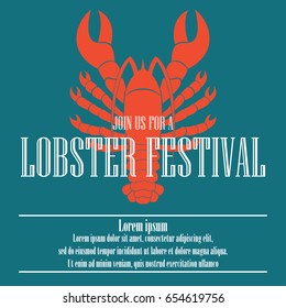 lobster poster for lobster festival . vector illustration