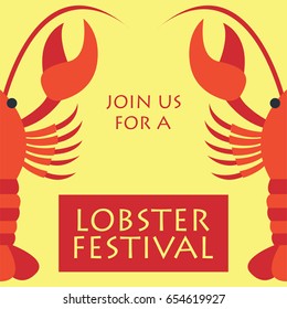 Lobster Poster Lobster Festival Vector Illustration Stock Vector ...