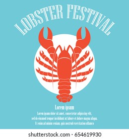 lobster poster for lobster festival . vector illustration