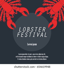 lobster poster for lobster festival . vector illustration