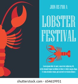 lobster poster for lobster festival . vector illustration