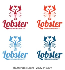 lobster premium quality flat minimalist logo design