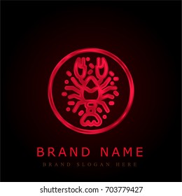 Lobster red chromium metallic logo