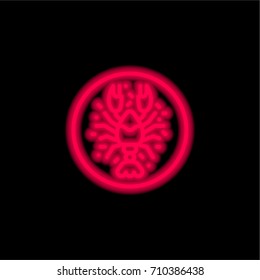 Lobster red glowing neon ui ux icon. Glowing sign logo vector