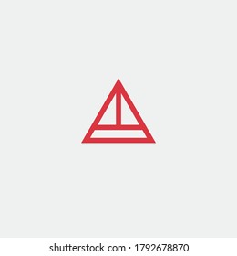 Lobster Red triangle geometric simple trendy company business abstract line art logo design icon